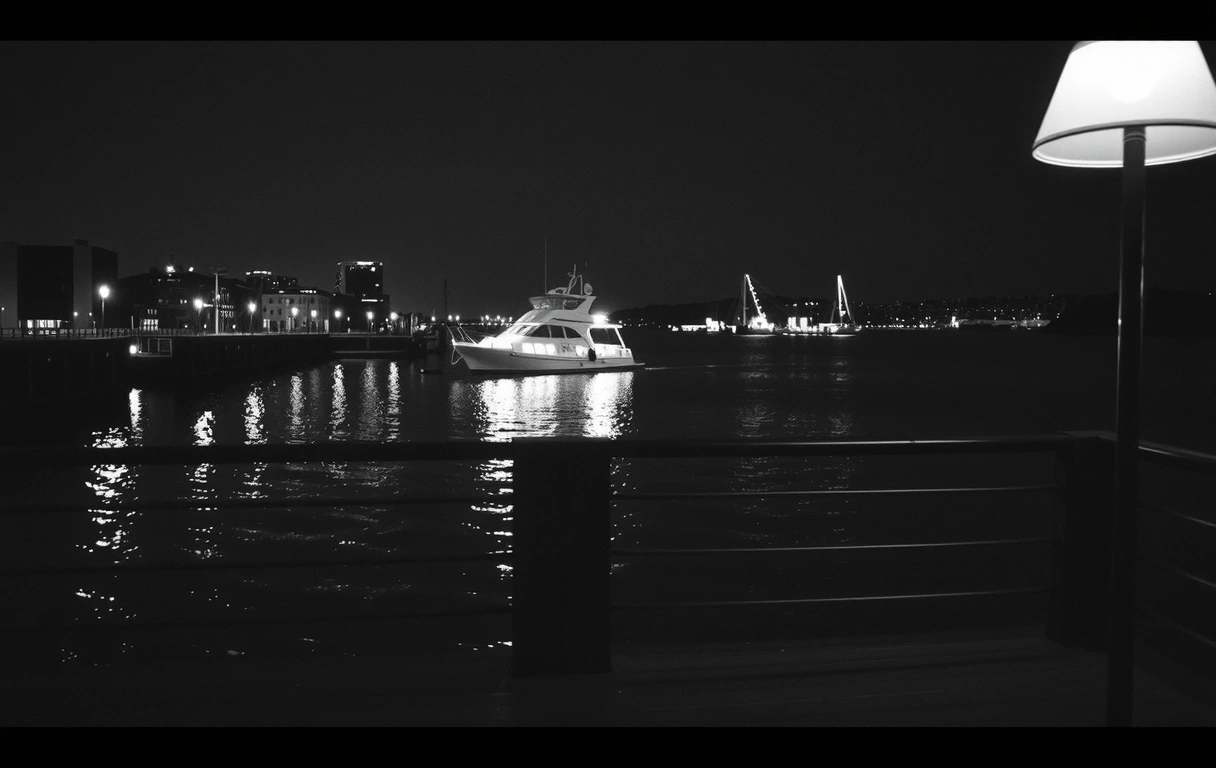 Göteborgs hamn i skymning